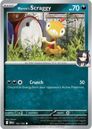 Pokémon TCG SV10: Destined Rivals 132/182 Marnie's Scraggy Common Ungraded