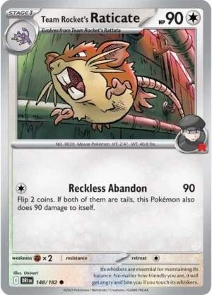 Pokémon TCG SV10: Destined Rivals 148/182 Team Rocket's Raticate Common Ungraded