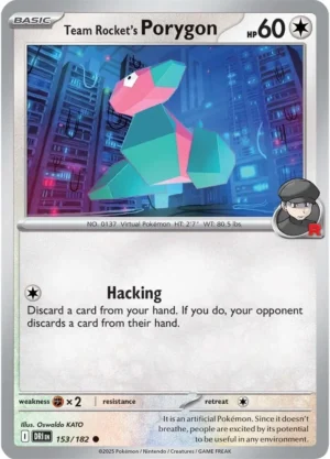 Pokémon TCG SV10: Destined Rivals 153/182 Team Rocket's Porygon Common Ungraded