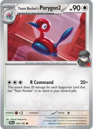 Pokémon TCG SV10: Destined Rivals 154/182 Team Rocket's Porygon2 Common Ungraded