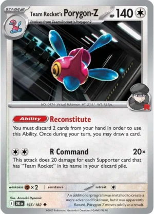 Pokémon TCG SV10: Destined Rivals 155/182 Team Rocket's Porygon-Z Uncommon Ungraded