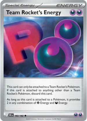 Pokémon TCG SV10: Destined Rivals 182/182 Team Rocket's Energy Uncommon Ungraded