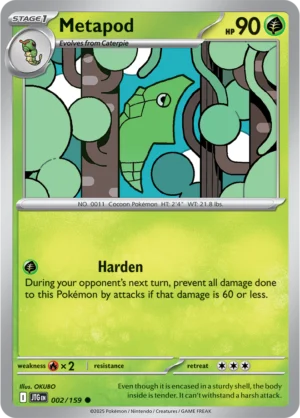 Pokémon TCG SV9: Journey Together 002/159 Metapod Common Ungraded