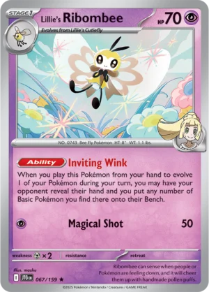 Pokémon TCG SV9: Journey Together 067/159 Lillie's Ribombee Rare Ungraded
