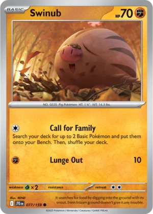 Pokémon TCG SV9: Journey Together 077/159 Swinub Common Ungraded