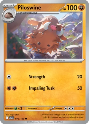 Pokémon TCG SV9: Journey Together 078/159 Piloswine Common Ungraded