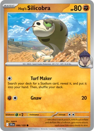 Pokémon TCG SV9: Journey Together 086/159 Hop's Silicobra Common Ungraded