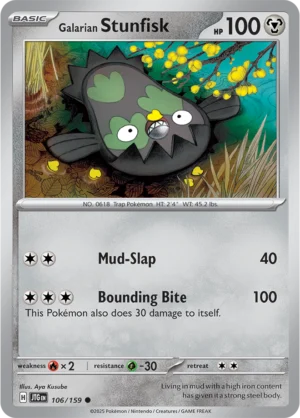 Pokémon TCG SV9: Journey Together 106/159 Galarian Stunfisk Common Ungraded