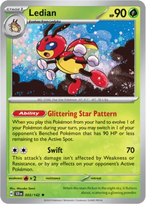 Pokémon TCG SV7: Stellar Crown 003/142 Ledian Rare Ungraded