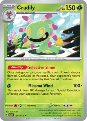 Pokémon TCG SV7: Stellar Crown 006/142 Cradily Uncommon Ungraded