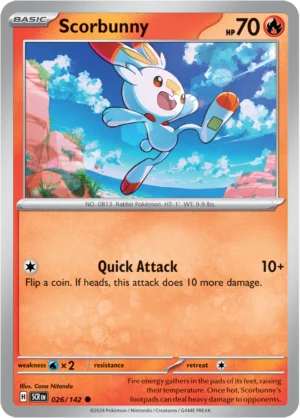 Pokémon TCG SV7: Stellar Crown 026/142 Scorbunny Common Ungraded