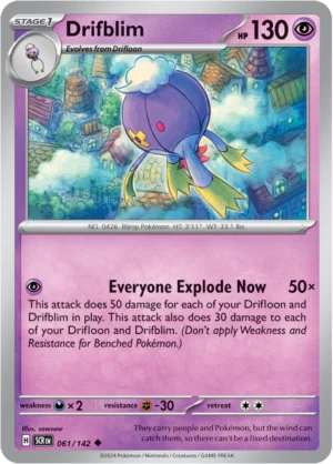 Pokémon TCG SV7: Stellar Crown 061/142 Drifblim Uncommon Ungraded
