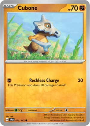 Pokémon TCG SV7: Stellar Crown 072/142 Cubone Common Ungraded