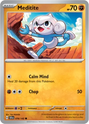 Pokémon TCG SV7: Stellar Crown 078/142 Meditite Common Ungraded