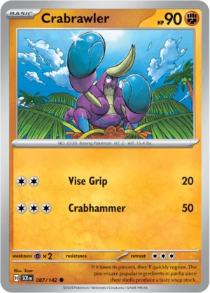 Pokémon TCG SV7: Stellar Crown 087/142 Crabrawler Common Ungraded