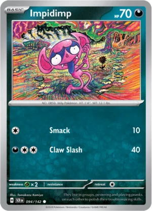 Pokémon TCG SV7: Stellar Crown 094/142 Impidimp Common Ungraded