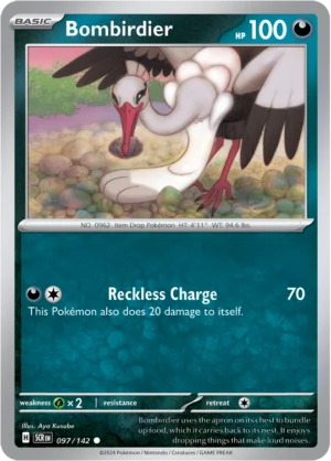 Pokémon TCG SV7: Stellar Crown 097/142 Bombirdier Common Ungraded