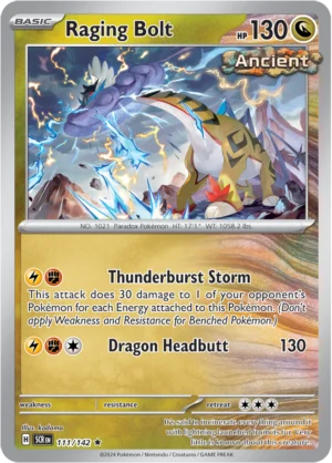 Pokémon TCG SV7: Stellar Crown 111/142 Raging Bolt Rare Ungraded