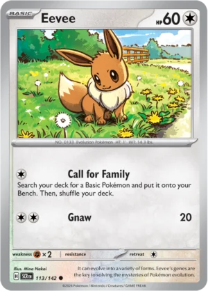 Pokémon TCG SV7: Stellar Crown 113/142 Eevee Common Ungraded