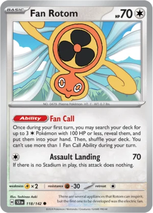Pokémon TCG SV7: Stellar Crown 118/142 Fan Rotom Common Ungraded