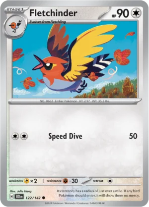 Pokémon TCG SV7: Stellar Crown 122/142 Fletchinder Common Ungraded