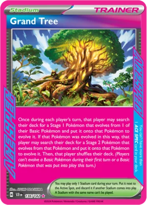 Pokémon TCG SV7: Stellar Crown 136/142 Grand Tree Ace Spec Ungraded