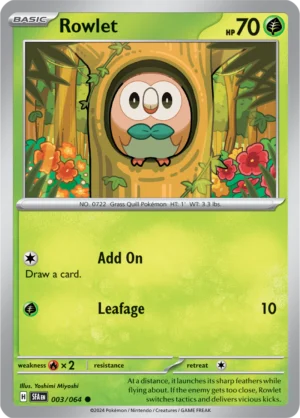 Pokémon TCG SV: Shrouded Fable 003/064 Rowlet Common Ungraded