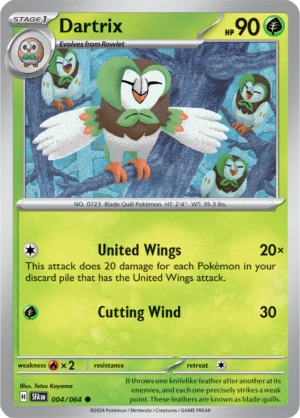 Pokémon TCG SV: Shrouded Fable 004/064 Dartrix Common Ungraded