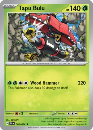 Pokémon TCG SV: Shrouded Fable 006/064 Tapu Bulu Rare Ungraded