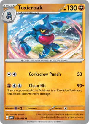 Pokémon TCG SV: Shrouded Fable 024/064 Toxicroak Common Ungraded