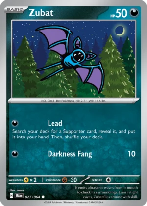 Pokémon TCG SV: Shrouded Fable 027/064 Zubat Common Ungraded