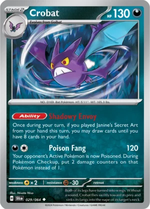 Pokémon TCG SV: Shrouded Fable 029/064 Crobat Uncommon Ungraded