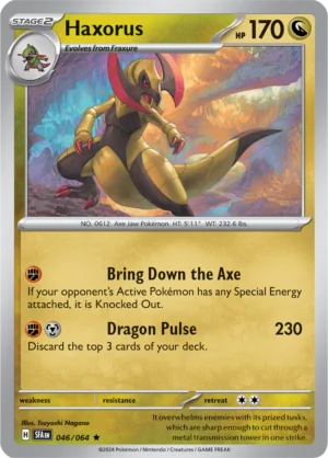 Pokémon TCG SV: Shrouded Fable 046/064 Haxorus Rare Ungraded