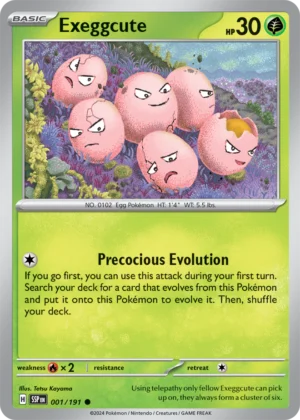Pokémon TCG SV8: Surging Sparks 001/191 Exeggcute Common Ungraded