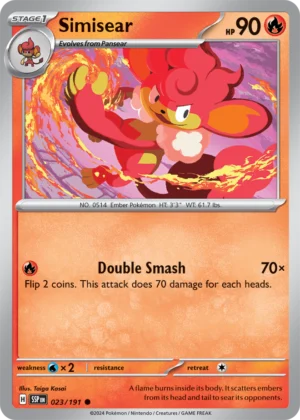 Pokémon TCG SV8: Surging Sparks 023/191 Simisear Common Ungraded