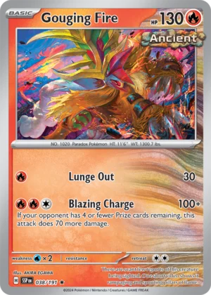 Pokémon TCG SV8: Surging Sparks 038/191 Gouging Fire Rare Ungraded