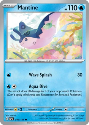 Pokémon TCG SV8: Surging Sparks 040/191 Mantine Common Ungraded