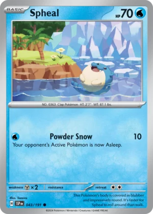 Pokémon TCG SV8: Surging Sparks 043/191 Spheal Common Ungraded