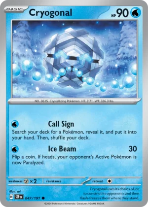 Pokémon TCG SV8: Surging Sparks 047/191 Cryogonal Common Ungraded