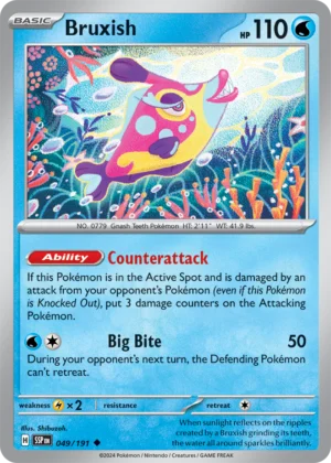 Pokémon TCG SV8: Surging Sparks 049/191 Bruxish Uncommon Ungraded