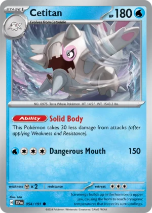 Pokémon TCG SV8: Surging Sparks 054/191 Cetitan Common Ungraded