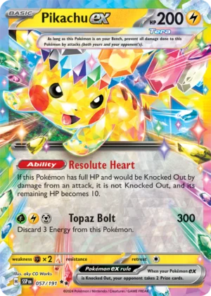 Pokémon TCG SV8: Surging Sparks 057/191 Pikachu ex Double Rare Ungraded