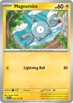 Pokémon TCG SV8: Surging Sparks 058/191 Magnemite Common Ungraded