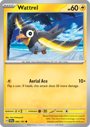 Pokémon TCG SV8: Surging Sparks 066/191 Wattrel Common Ungraded