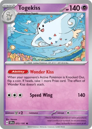 Pokémon TCG SV8: Surging Sparks 072/191 Togekiss Rare Ungraded