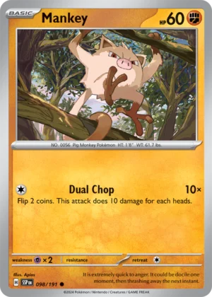Pokémon TCG SV8: Surging Sparks 098/191 Mankey Common Ungraded