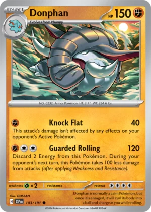 Pokémon TCG SV8: Surging Sparks 103/191 Donphan Common Ungraded