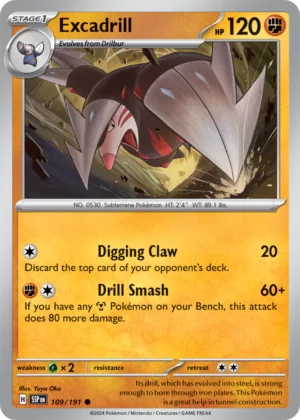 Pokémon TCG SV8: Surging Sparks 109/191 Excaldrill Common Ungraded