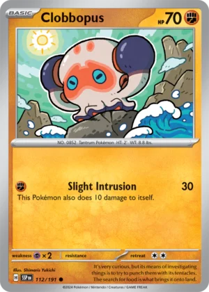 Pokémon TCG SV8: Surging Sparks 112/191 Clobbopus Common Ungraded