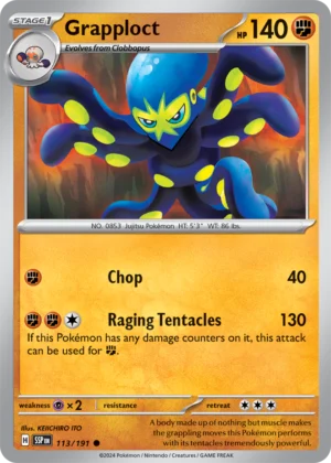Pokémon TCG SV8: Surging Sparks 113/191 Grapploct Common Ungraded